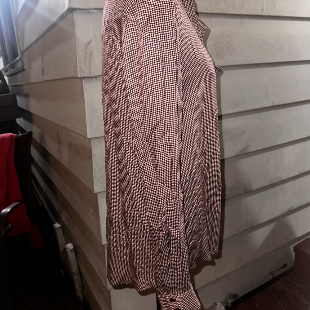 Red Checkered Button-Up Blouse - image 3